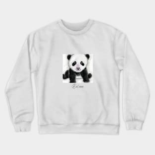 Motivational Baby Panda Digital Artwork - A Mindful Moment From Nature Crewneck Sweatshirt